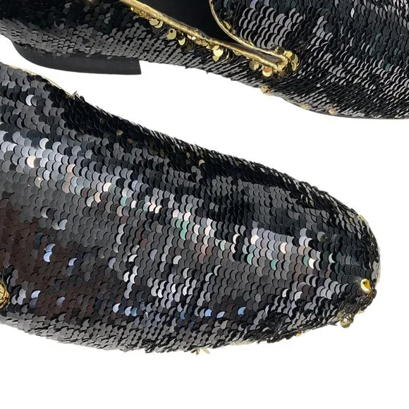 NEW AMALI Men's Slip On Gold/Black Sequins Loafers Flipp-428 size 15 - Picture 13 of 14